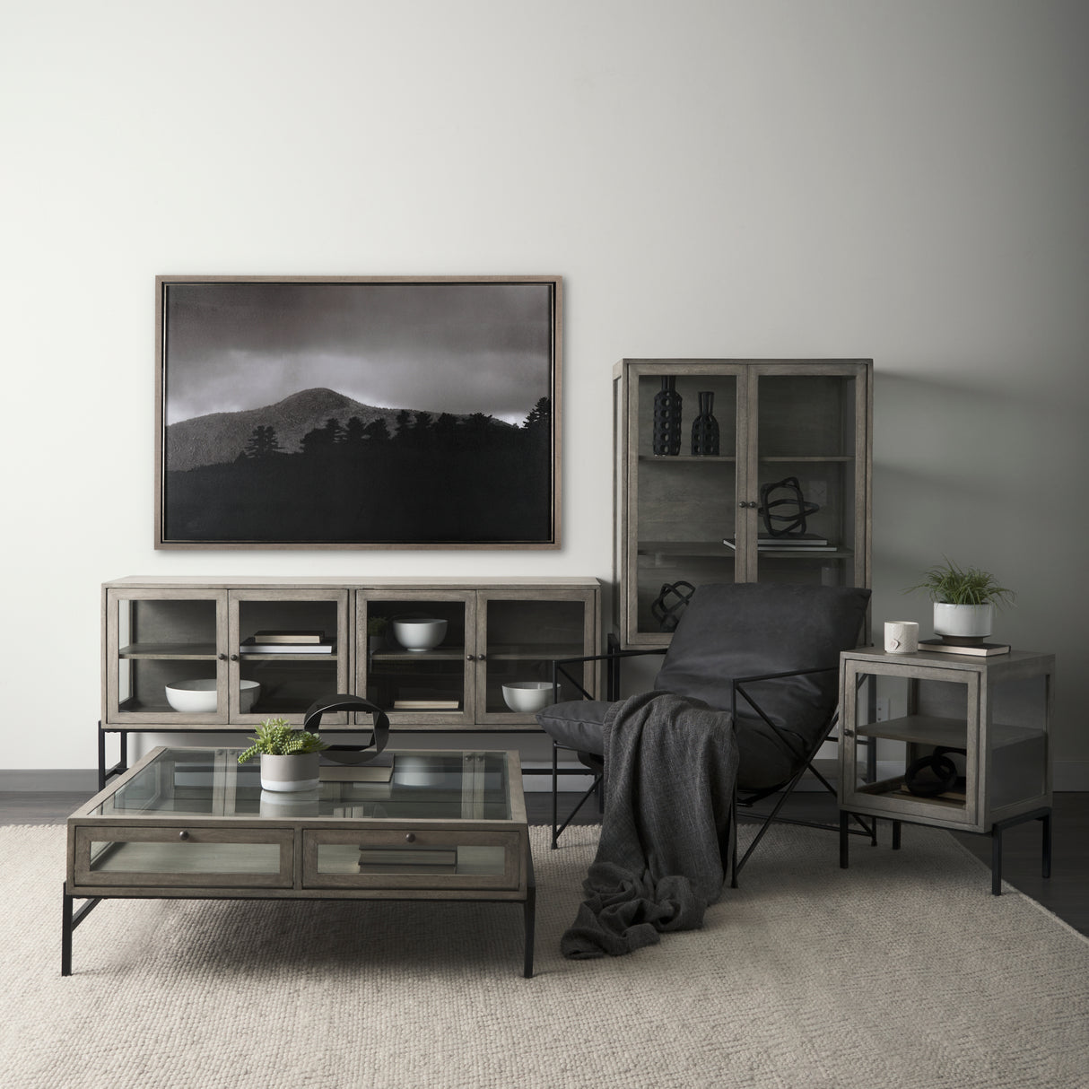 Storm Layers by Nathan Larson a Hand Embelished Textured Framed Art Print Matted under Glass from Mercana - Luna Furniture