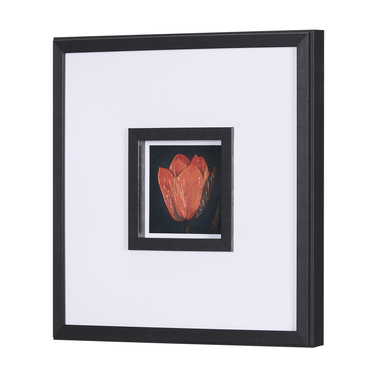 Flower Portrait II by Mercana Studio a Hand Embellished Textured Framed Art Print Matted under Glass from Mercana - Luna Furniture