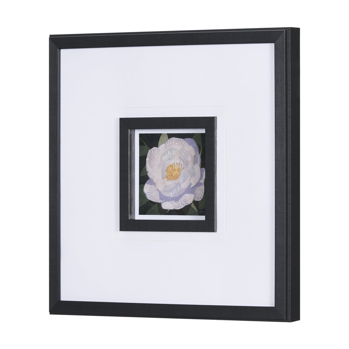 Flower Portrait V by Mercana Studio a Hand Embellished Textured Framed Art Print Matted under Glass from Mercana - Luna Furniture