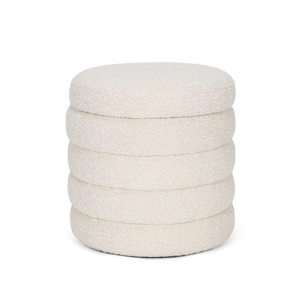 Elise Cream Boucle Upholstered Storage Ottoman from Mercana - Luna Furniture