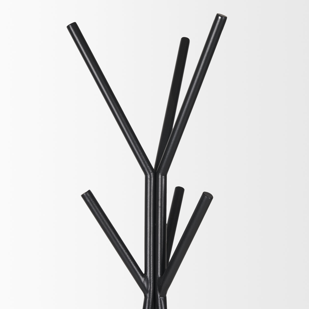 Everett Matte Black Metal w/ Two Metal Shelves Coat Rack from Mercana - Luna Furniture