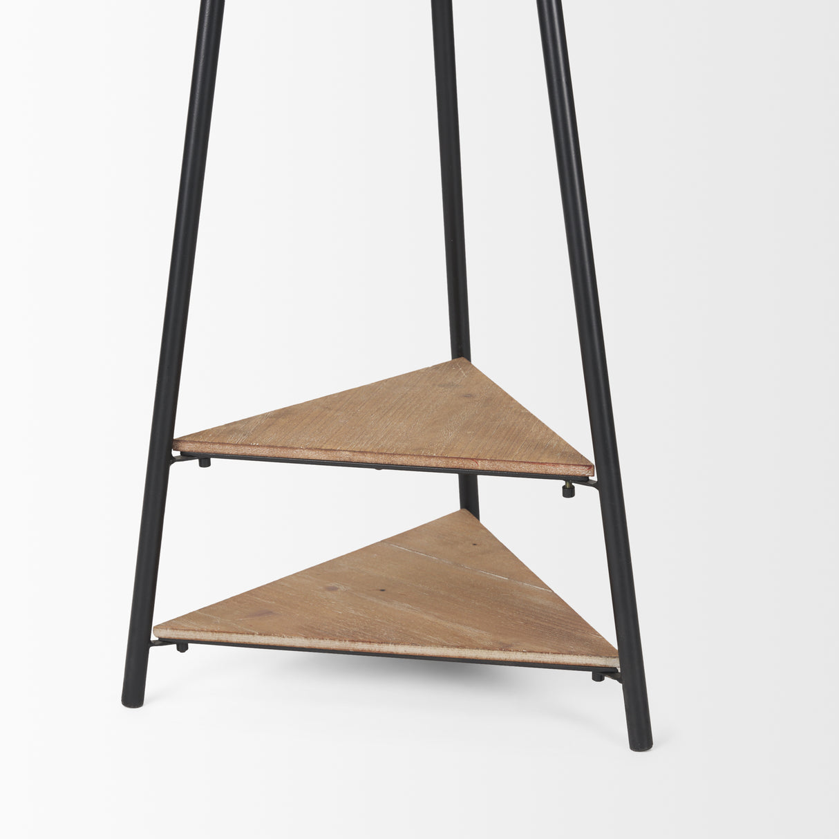 Everett Matte Black Metal w/ Two Wood Shelves Coat Rack from Mercana - Luna Furniture