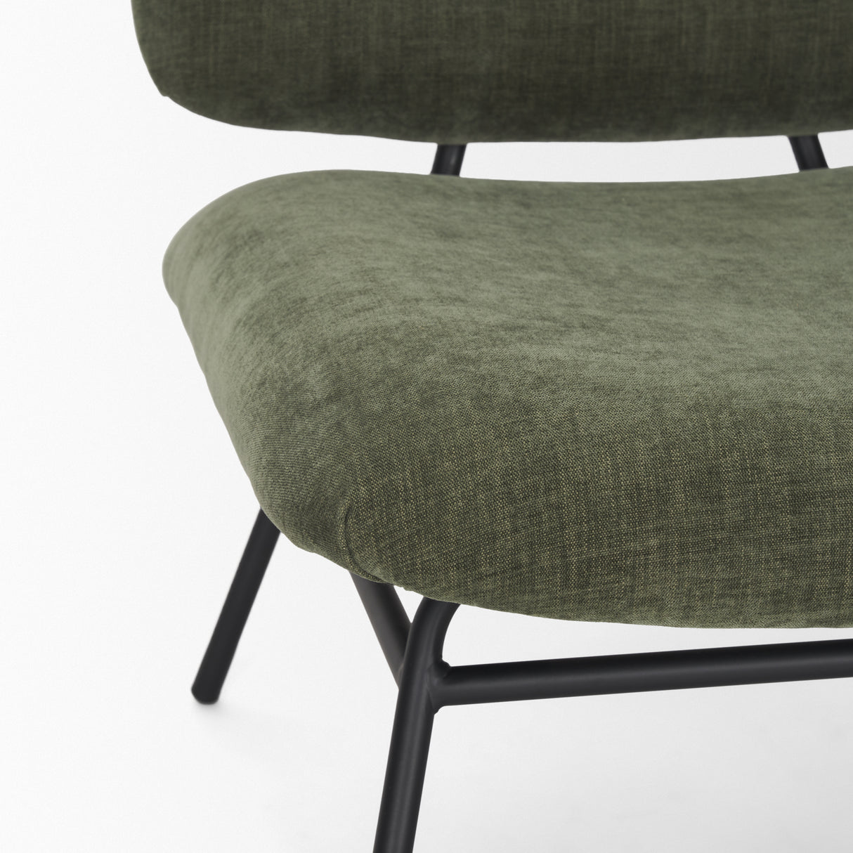 Nora Forest Green Fabric w/ Matte Black Metal Legs Accent Chair from Mercana - Luna Furniture