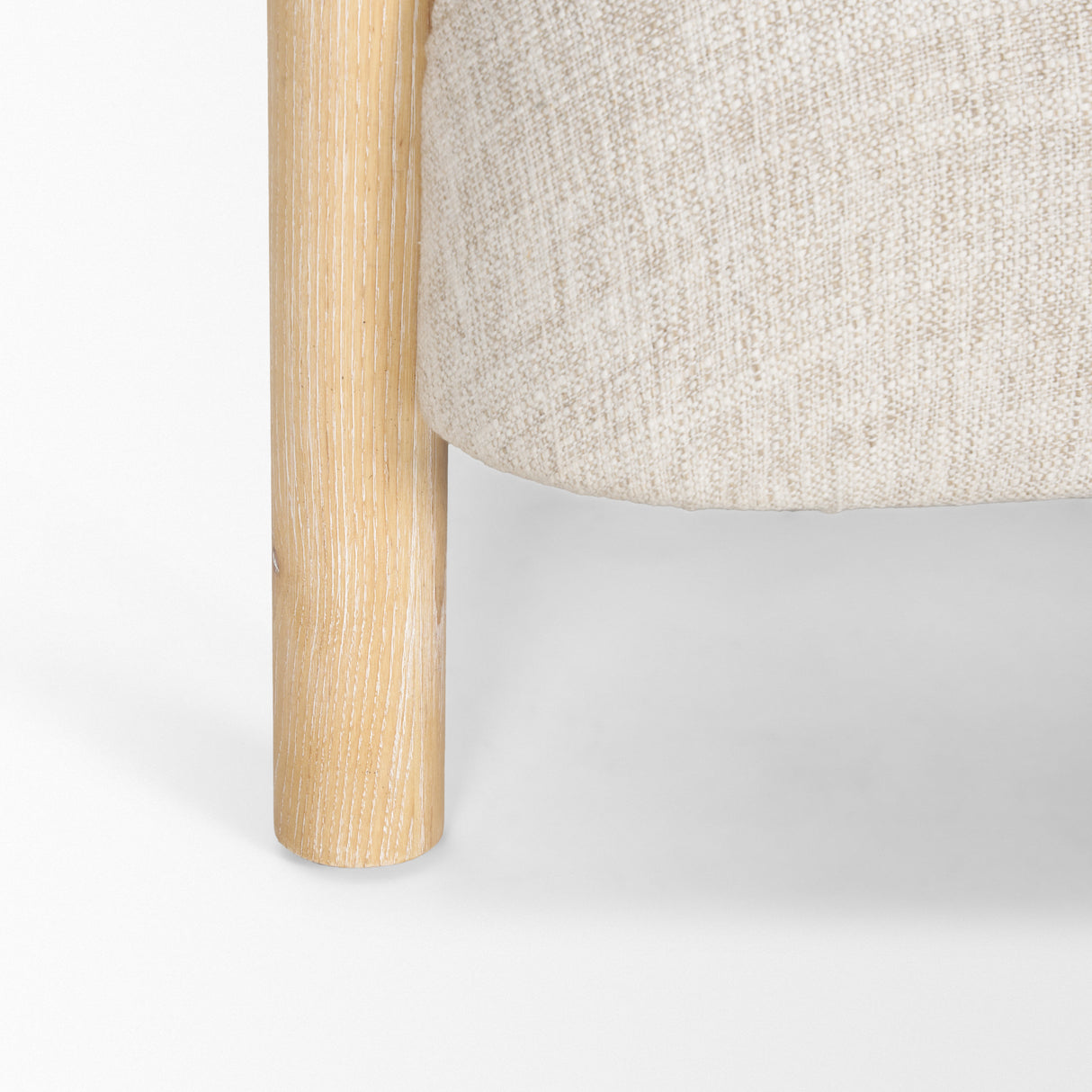 Gianna Open Back Light Brown Wood w/ Oatmeal Fabric Accent Chair from Mercana - Luna Furniture
