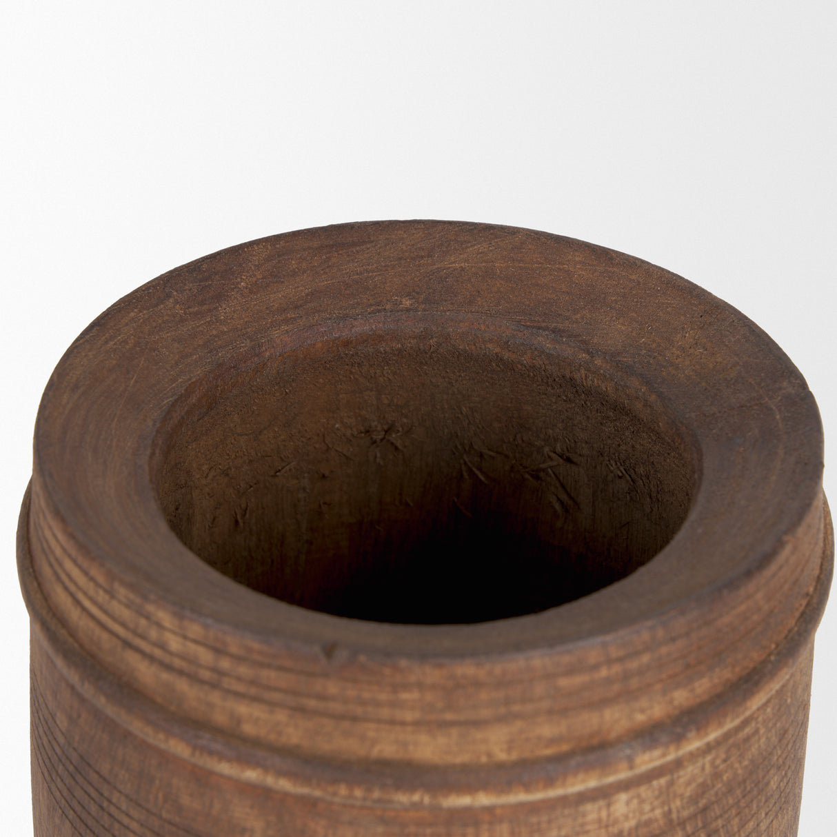Porta Small Medium Brown Reclaimed Wooden Pot from Mercana - Luna Furniture