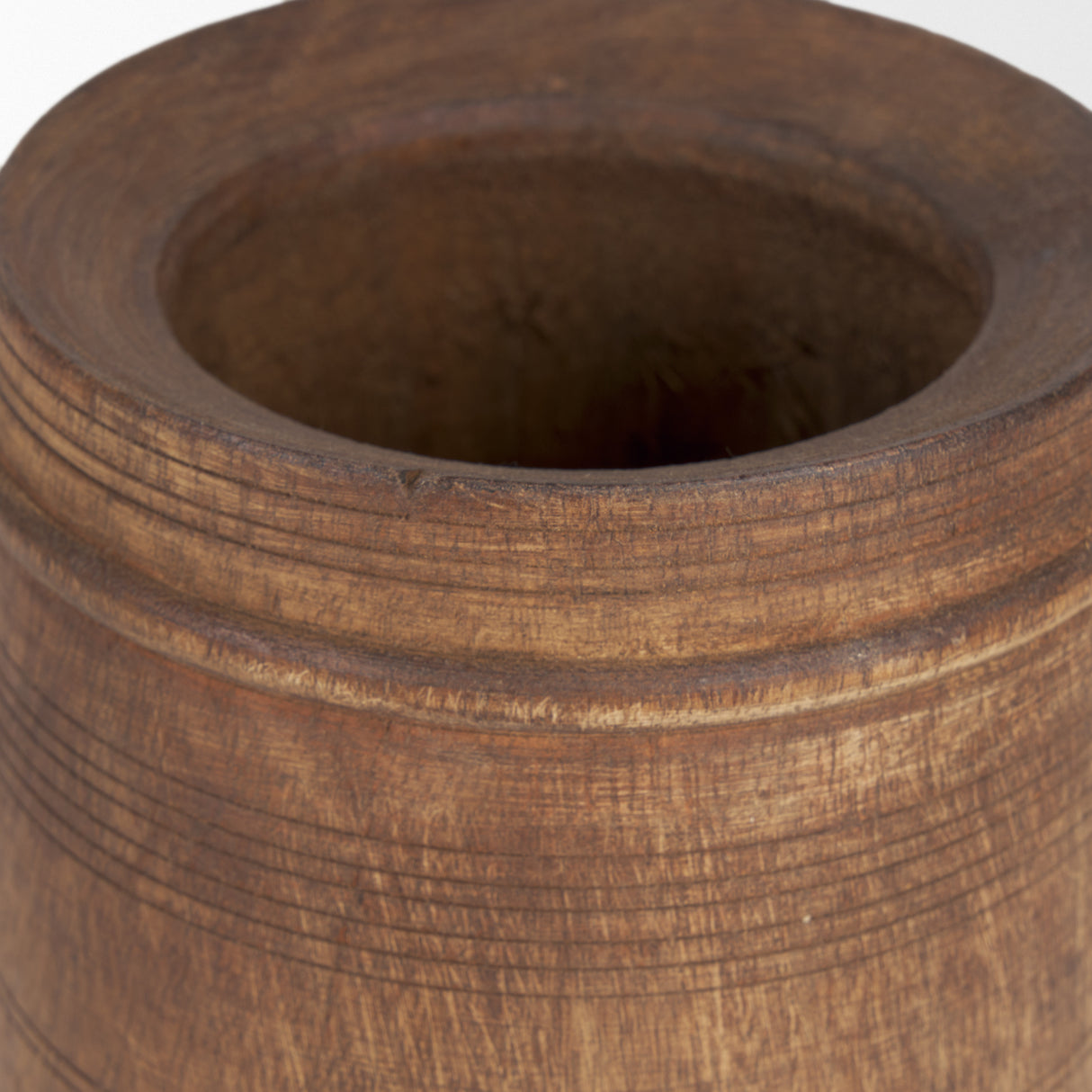 Porta Small Medium Brown Reclaimed Wooden Pot from Mercana - Luna Furniture