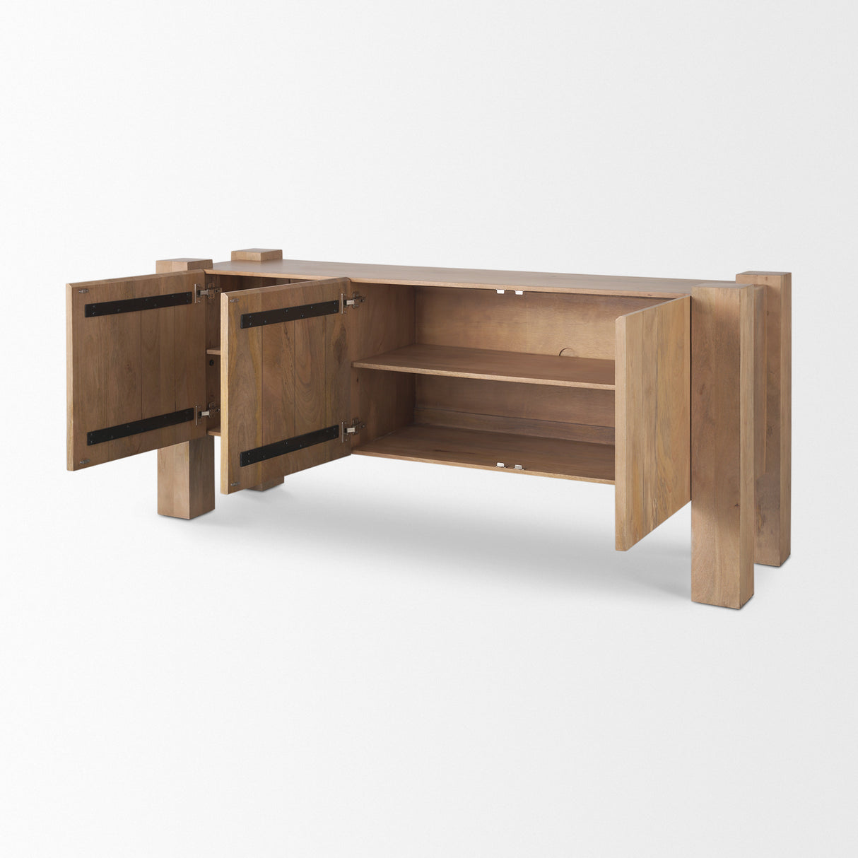 Beth Light Brown Wood w/ 3 Doors Sideboard from Mercana - Luna Furniture