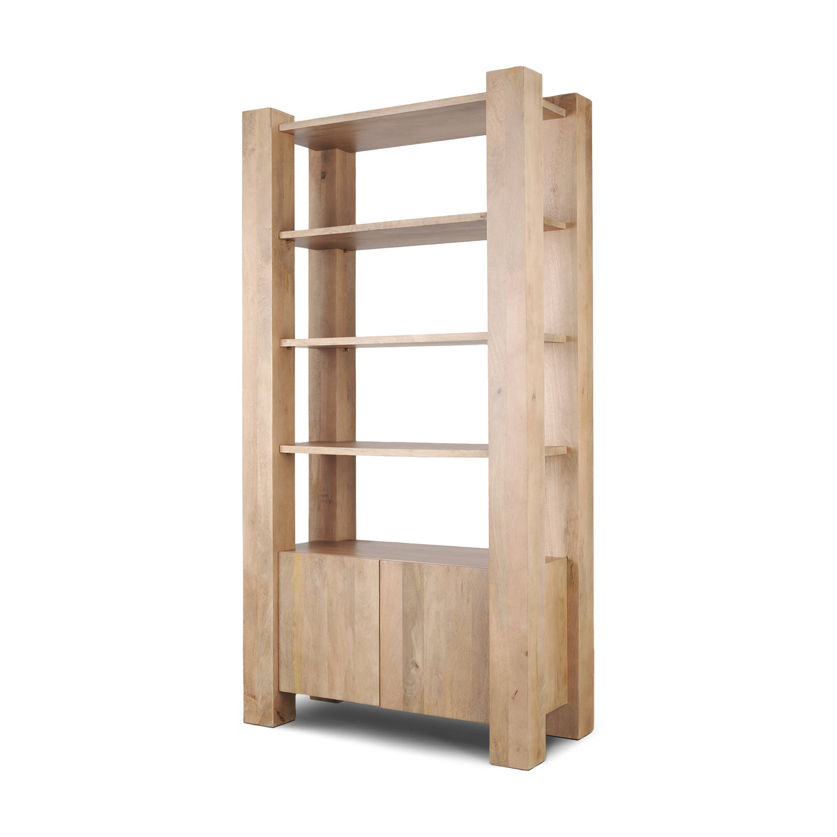 Beth Light Brown Wood w/ Open and Closed Storage Shelving Unit from Mercana - Luna Furniture