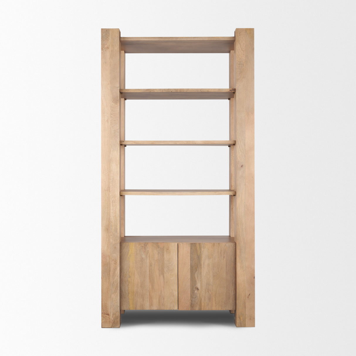 Beth Light Brown Wood w/ Open and Closed Storage Shelving Unit from Mercana - Luna Furniture