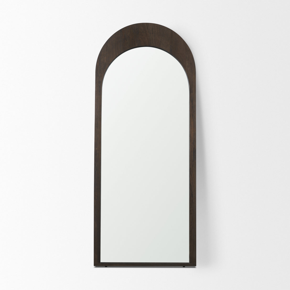 Celeste Dark Brown Wood Arched Floor Mirror from Mercana - Luna Furniture