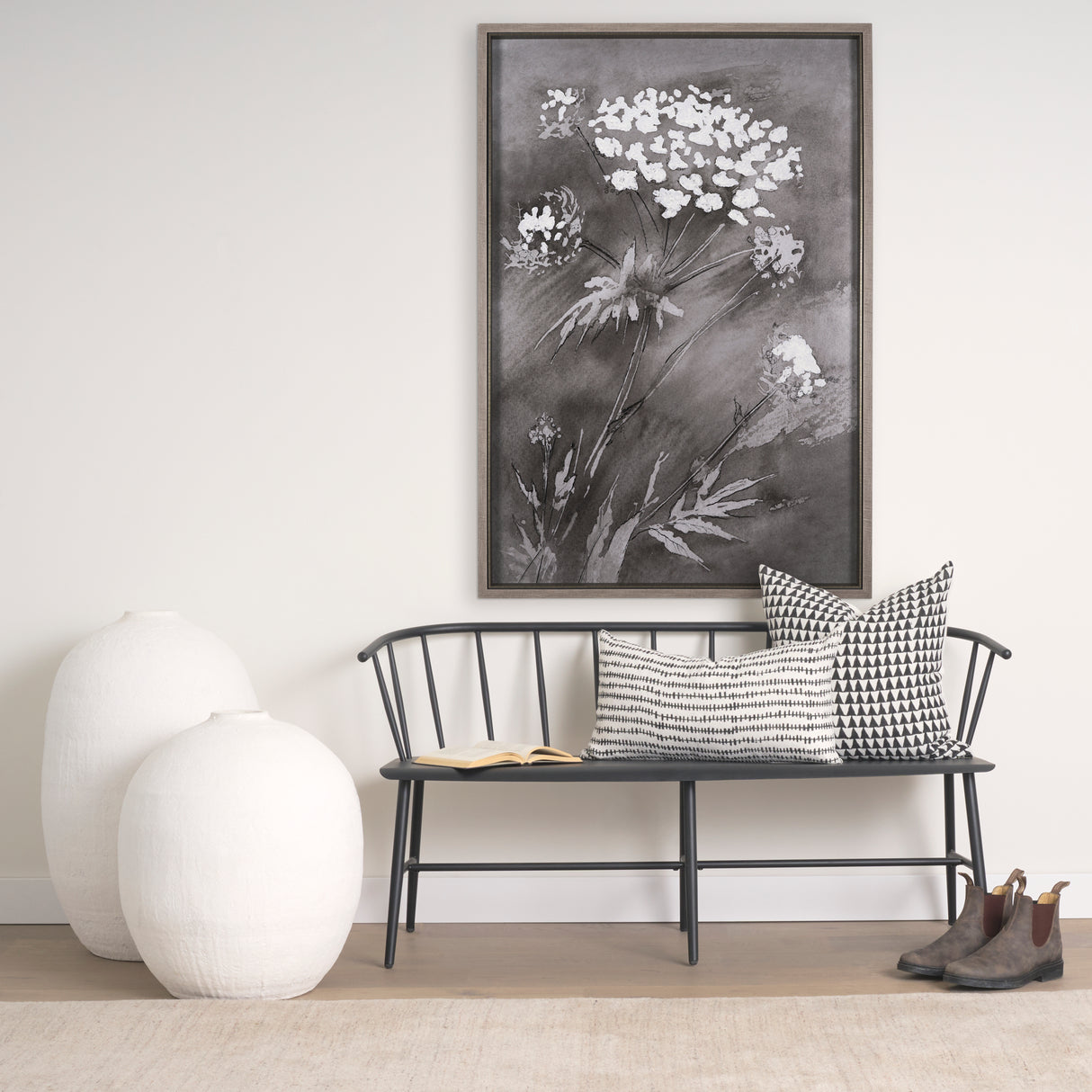 Karakum I Short White Textured Ceramic Vase from Mercana - Luna Furniture
