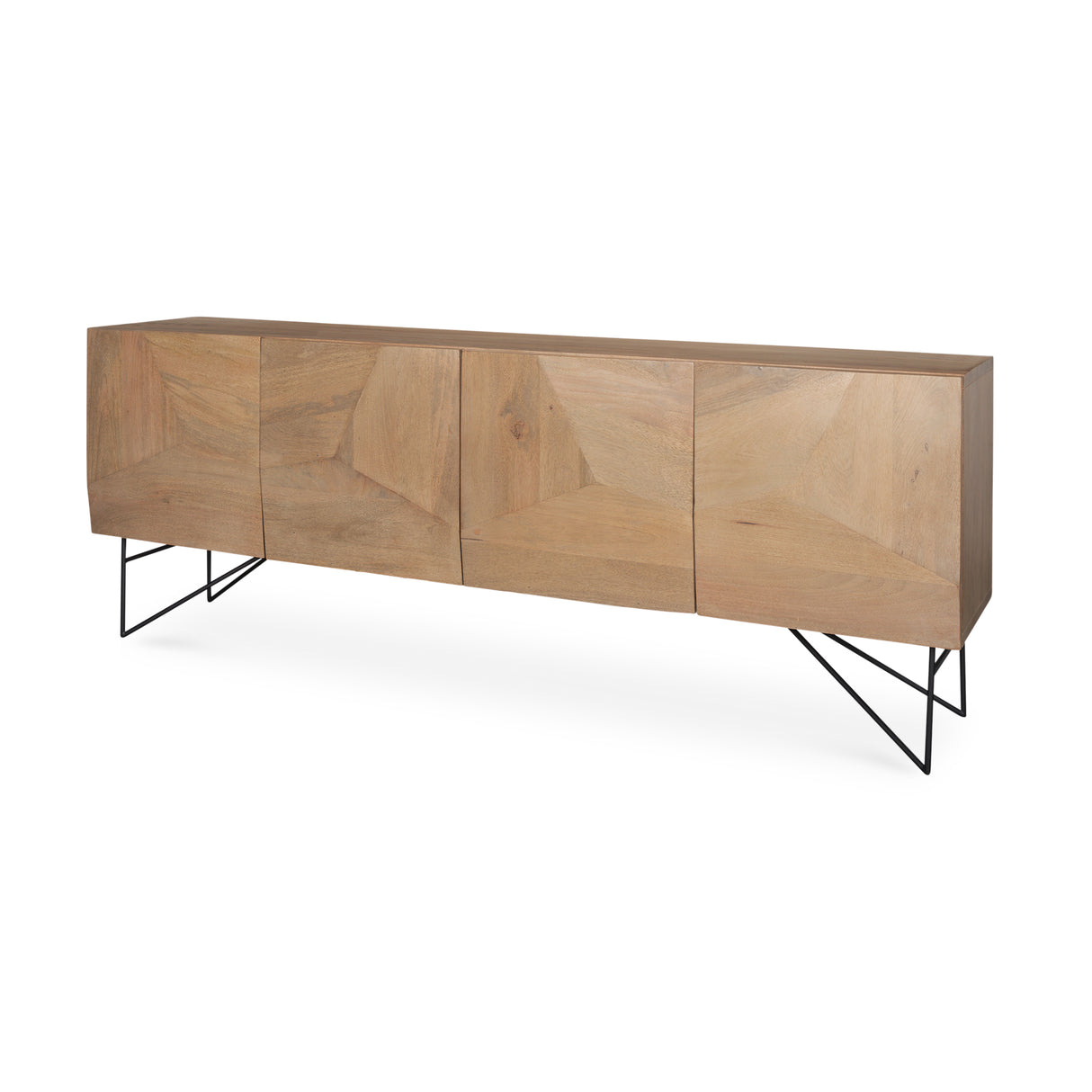 Darwin Light Brown Wooden 4 Door w/ 2 Shelves Sideboard from Mercana - Luna Furniture