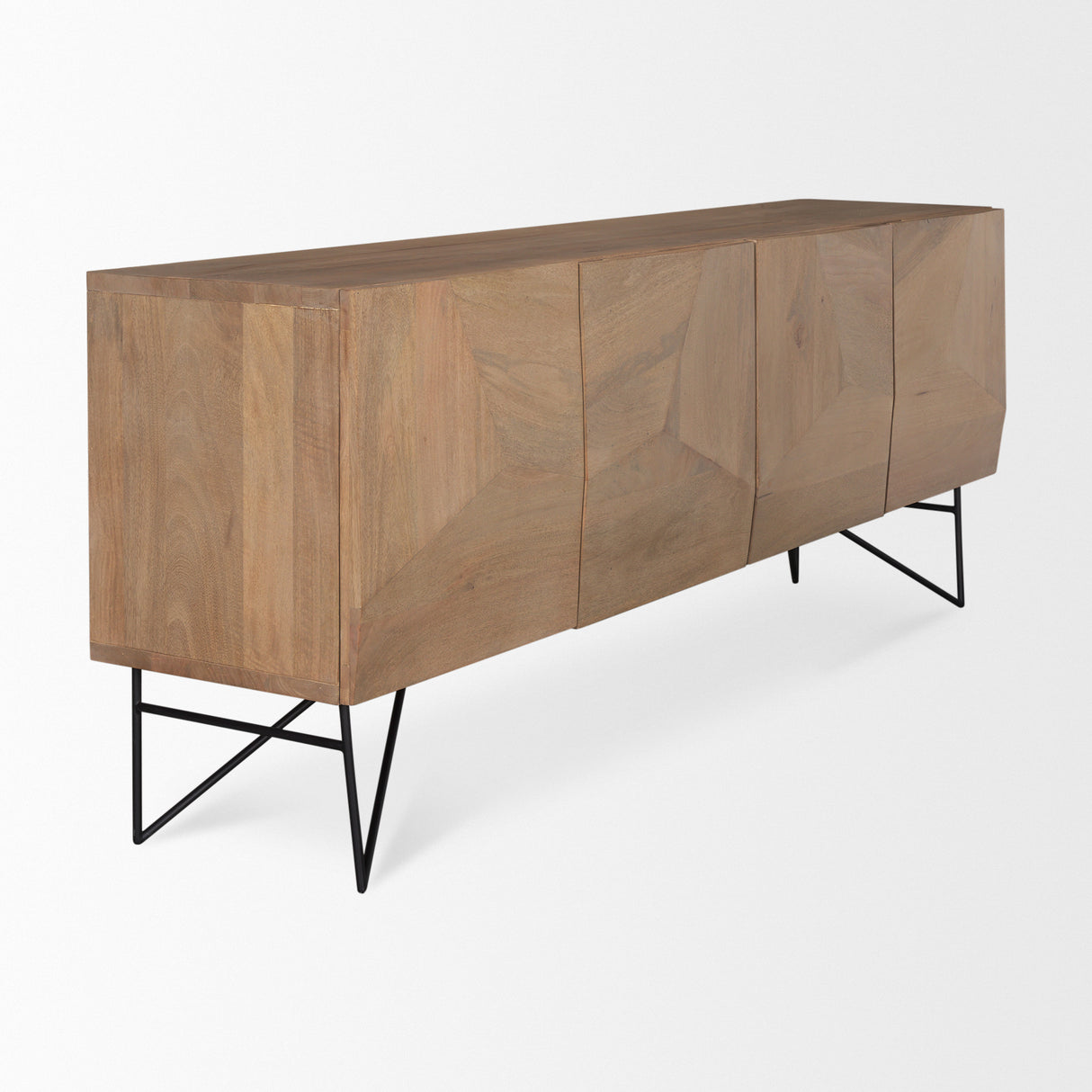Darwin Light Brown Wooden 4 Door w/ 2 Shelves Sideboard from Mercana - Luna Furniture