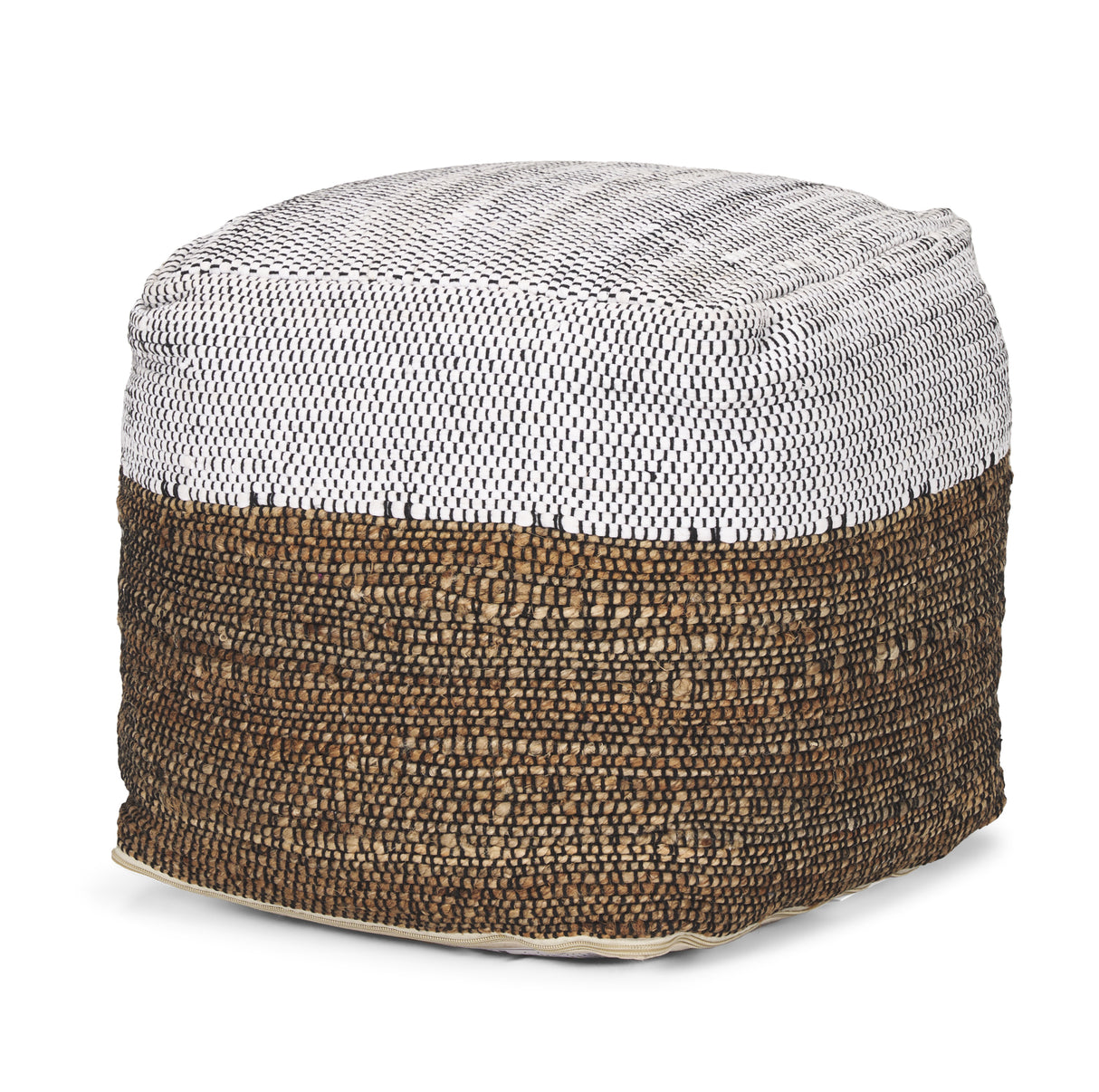 Samiya Jute w/ White Cotton Pouf from Mercana - Luna Furniture