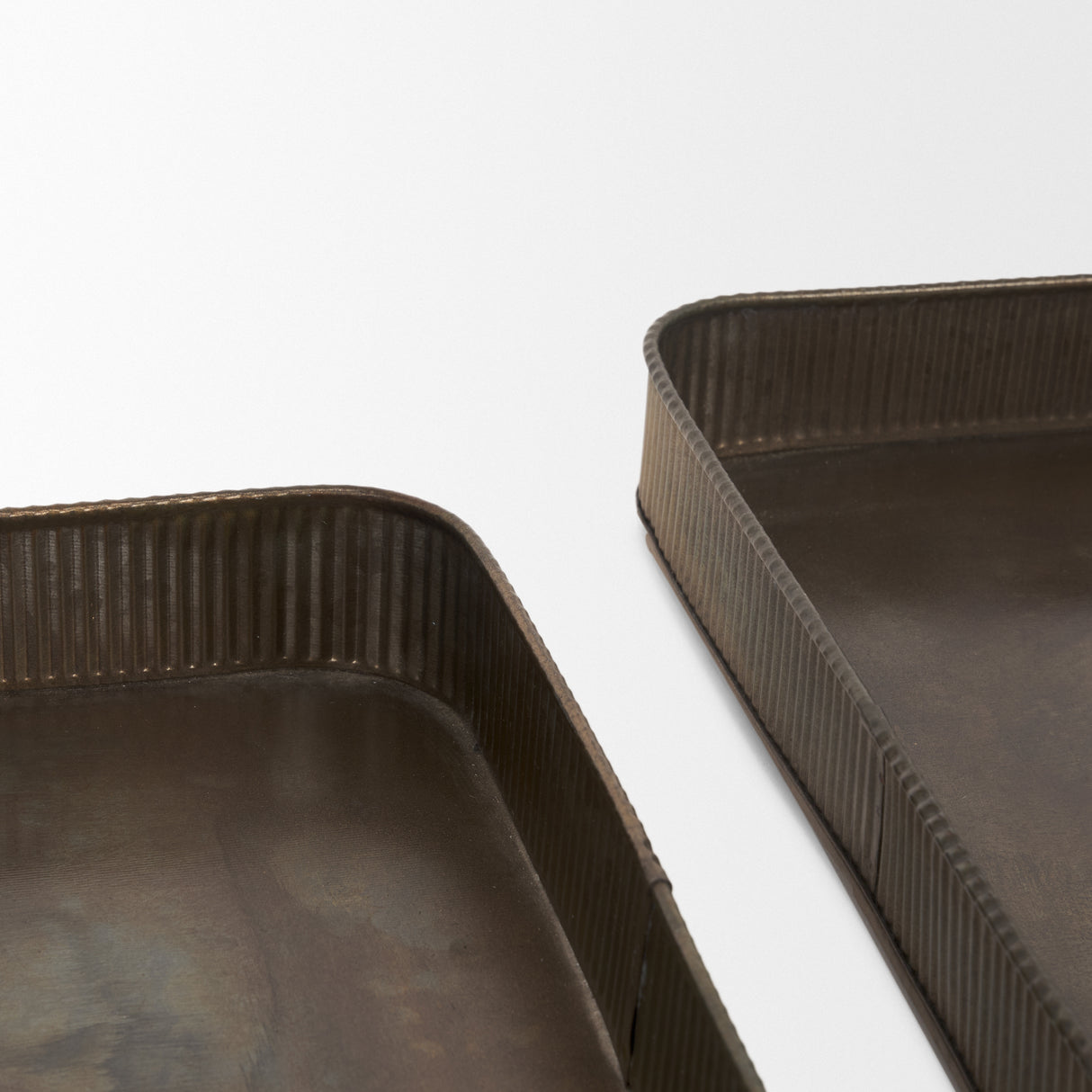 Varun Square Antiqued Brass Metal Tray (Set of 2) from Mercana - Luna Furniture