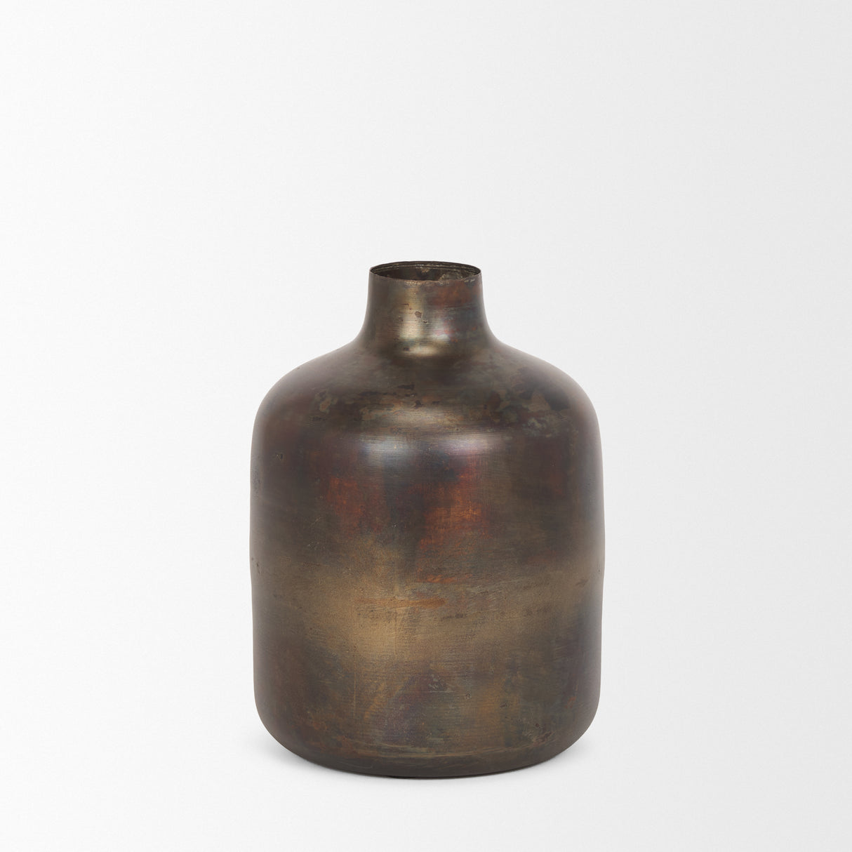Daya Medium Antiqued Gold Metal Vase from Mercana - Luna Furniture