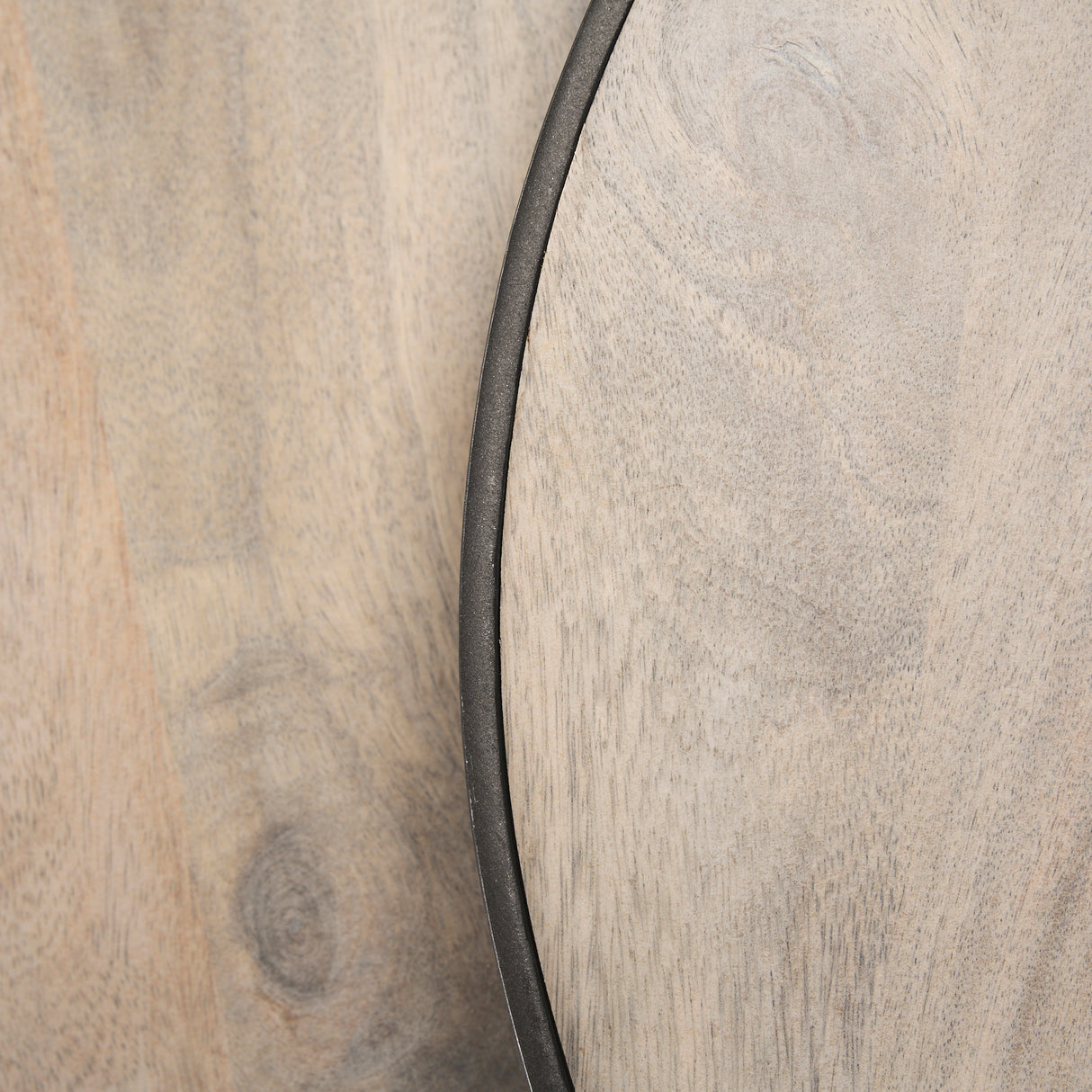 Clapp Round Light Brown W/ White Wash Wood and Silver Metal Nesting Accent Tables (Set of 2) from Mercana - Luna Furniture