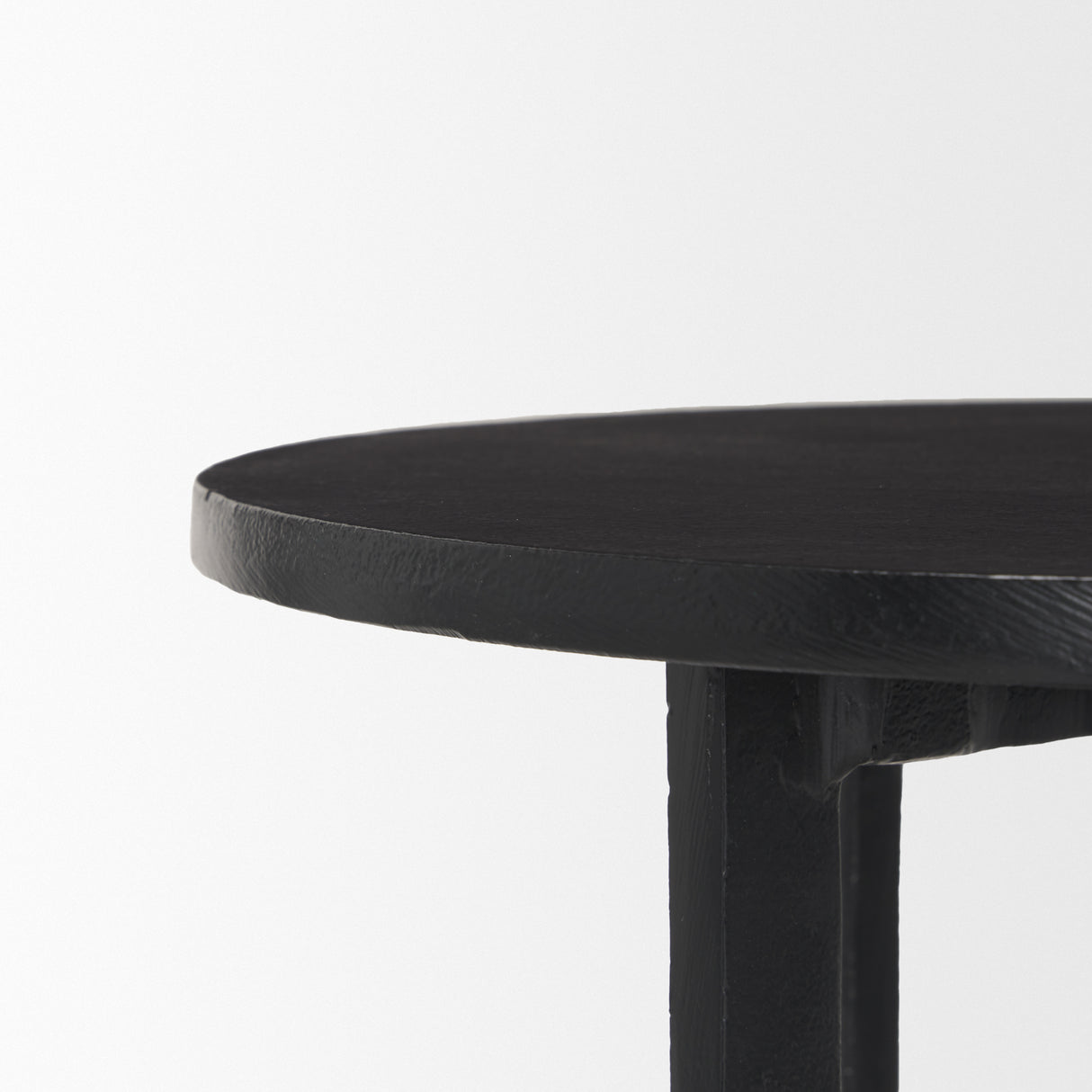 Sobi Textured Matte Black Round Metal Accent Table from Mercana - Luna Furniture