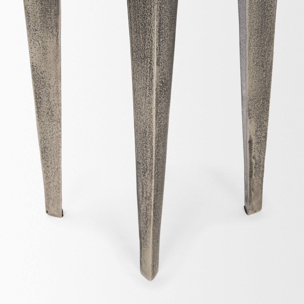 Maggie Textured Silver Nickel Cast Aluminum Metal Accent Table from Mercana - Luna Furniture
