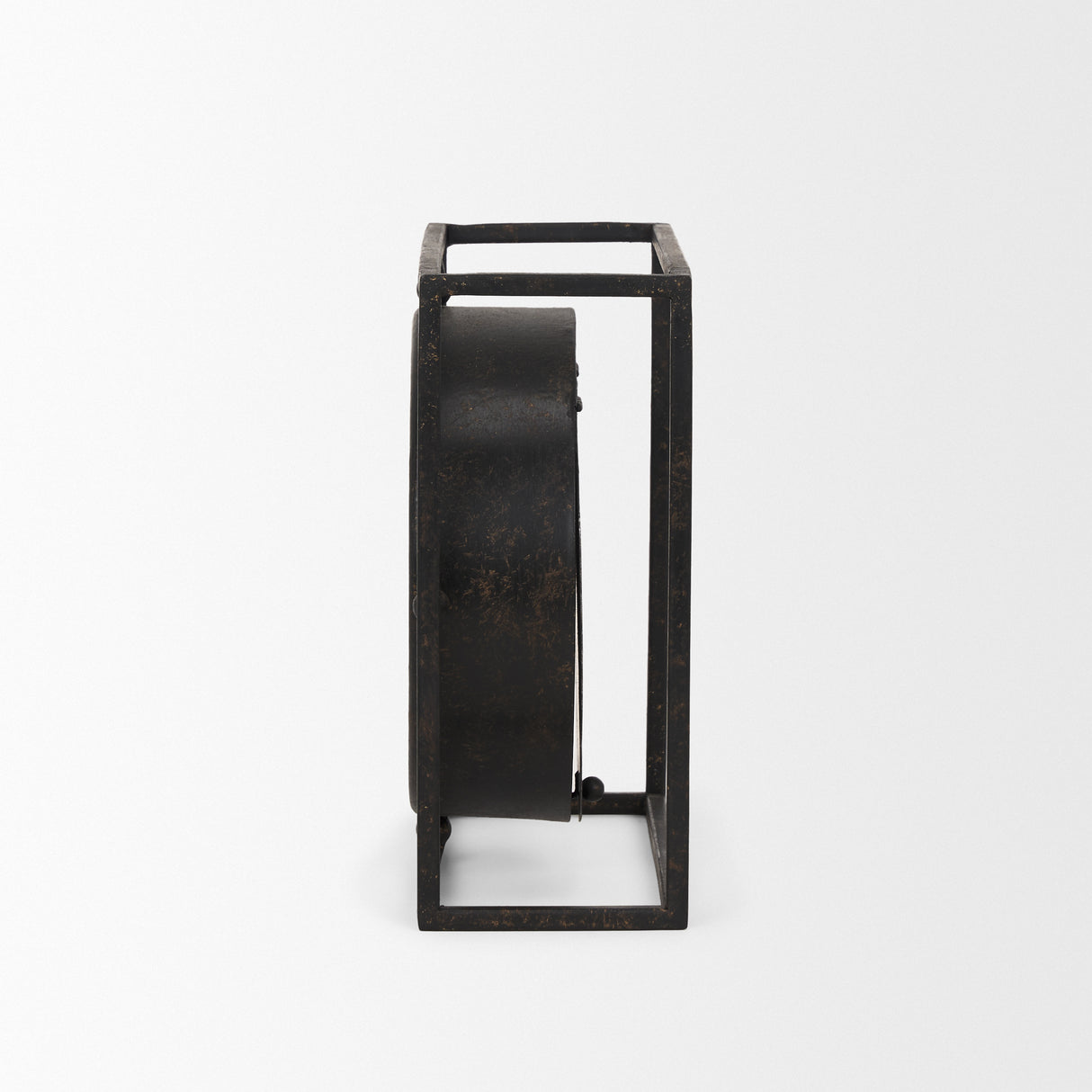 Raisa Black w/ Gold Antiquing Metal Table Clock from Mercana - Luna Furniture