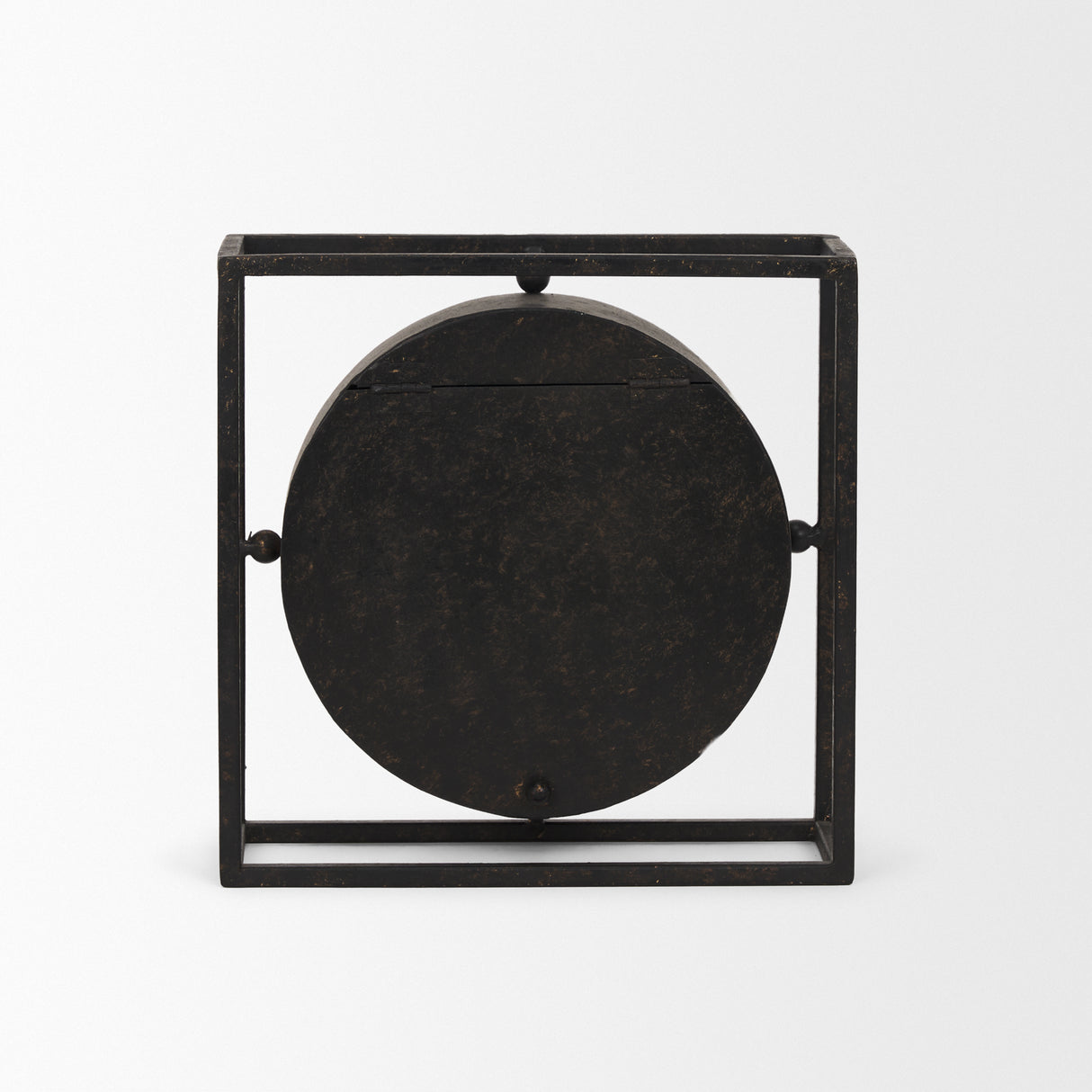 Raisa Black w/ Gold Antiquing Metal Table Clock from Mercana - Luna Furniture