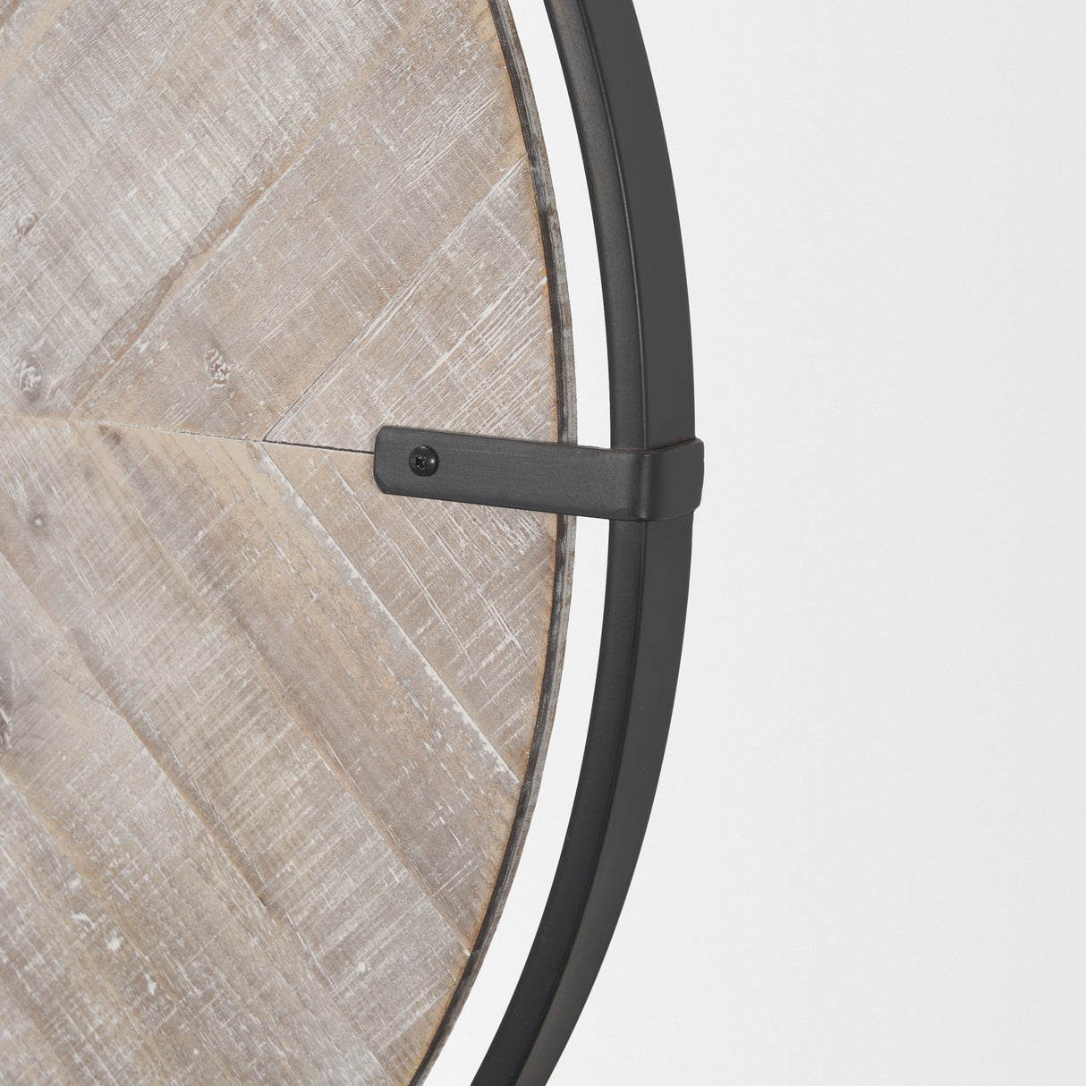 Rani Matte Black Metal w/ Wood Wall Clock from Mercana - Luna Furniture