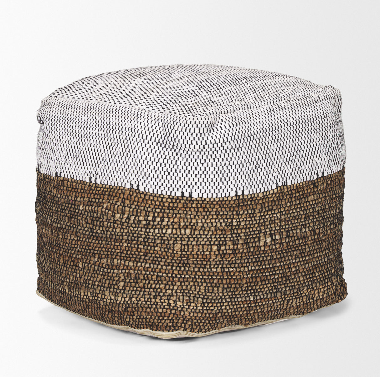 Samiya Jute w/ White Cotton Pouf from Mercana - Luna Furniture