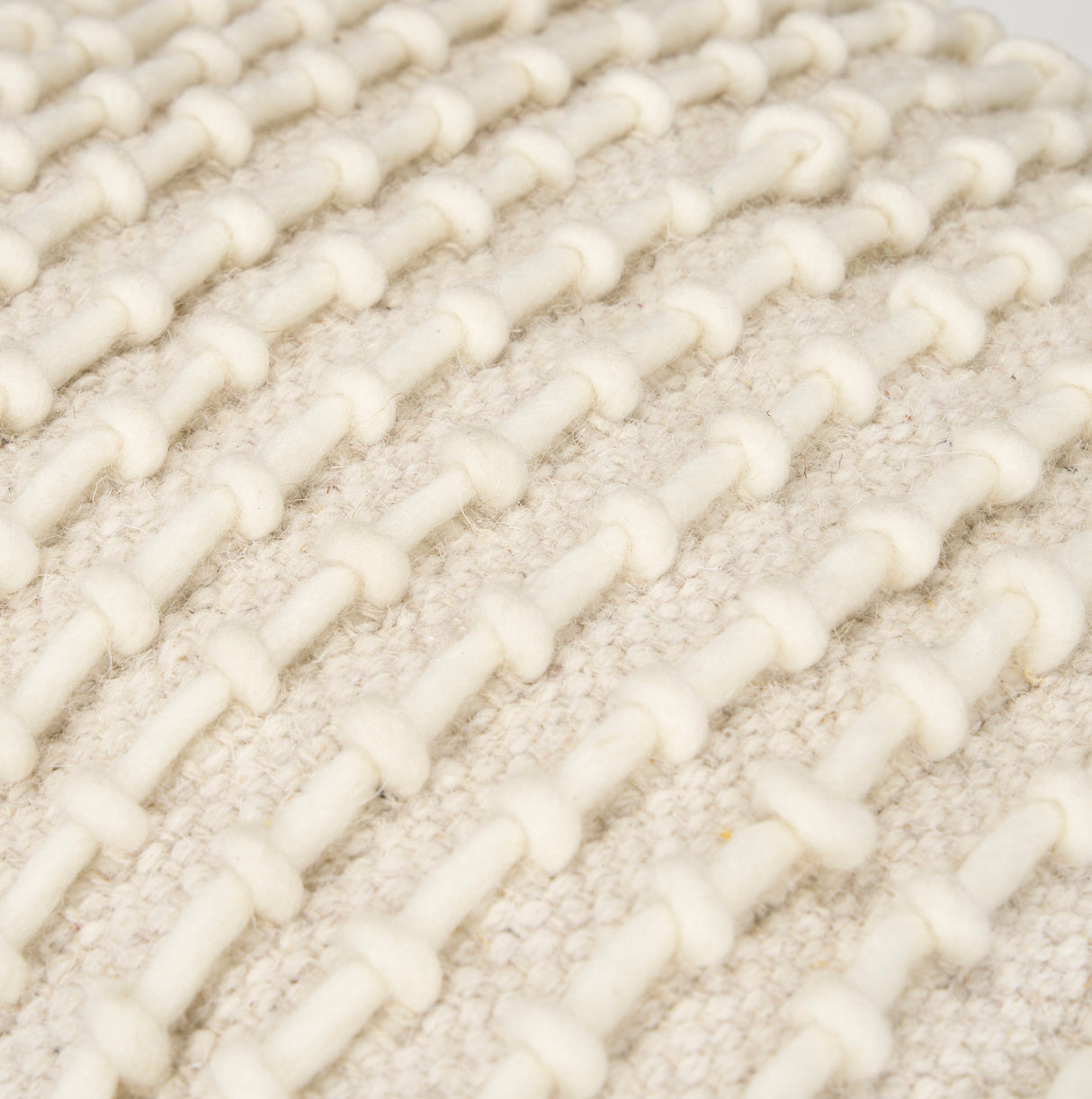 Sakaye Beige w/ Cream Stitched Patterned Pouf from Mercana - Luna Furniture