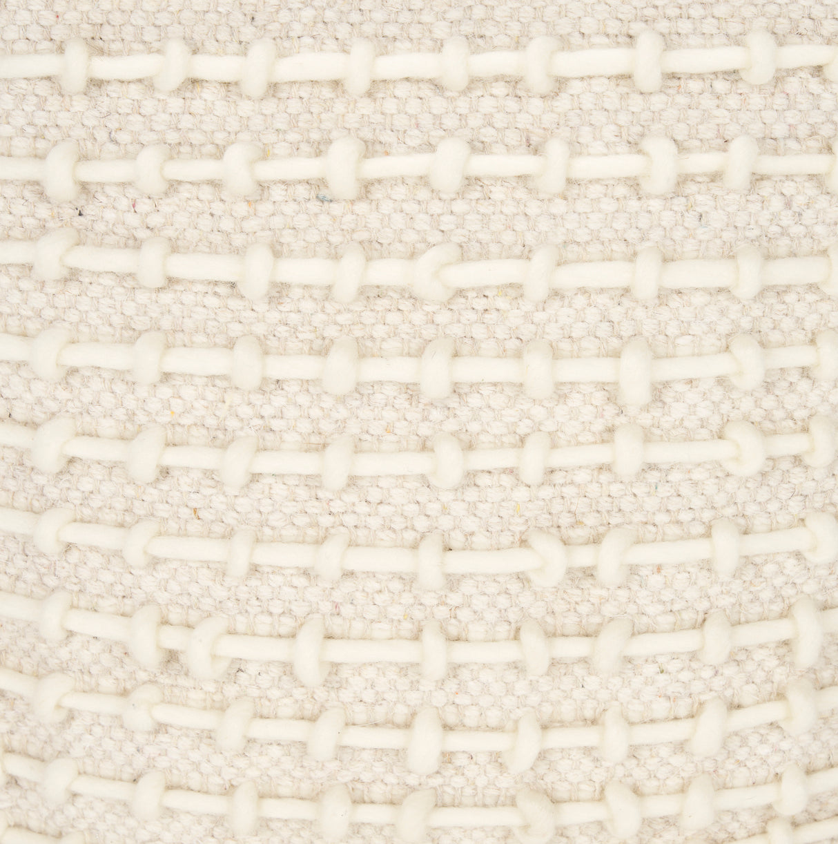 Sakaye Beige w/ Cream Stitched Patterned Pouf from Mercana - Luna Furniture
