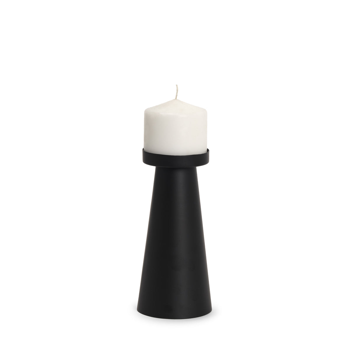 Quadir Medium Matte Black Metal Candle Holder from Mercana - Luna Furniture