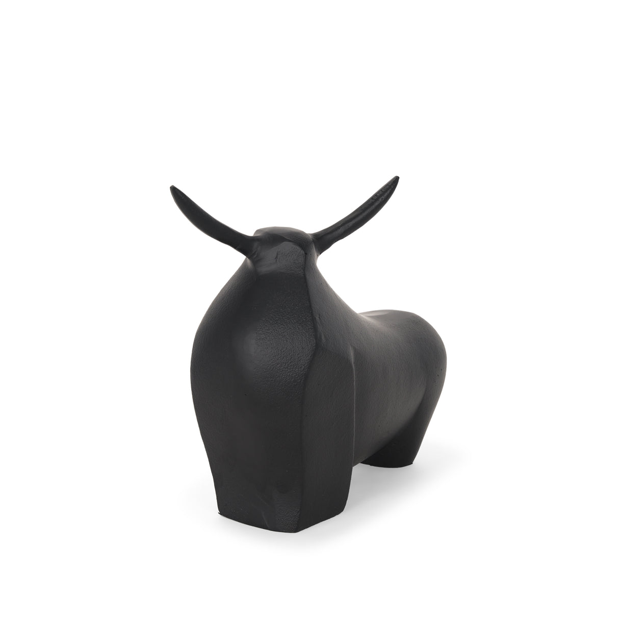 Radu Large Matte Black Metal Bull Decorative Object from Mercana - Luna Furniture