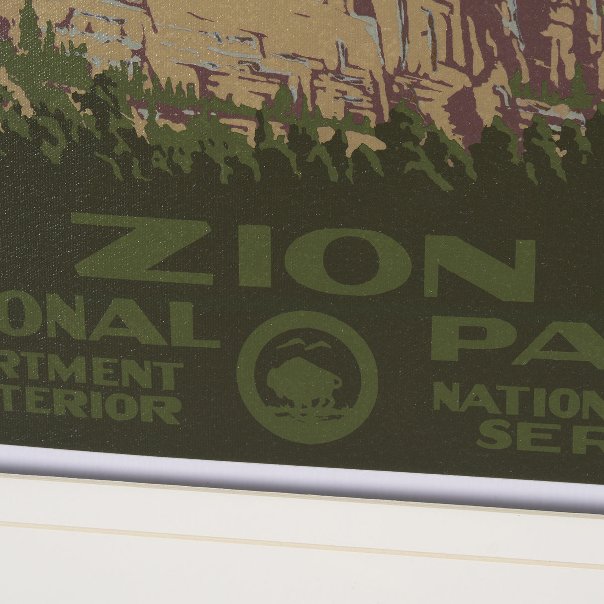 Zion National Park by The Vinatage Collection a Framed Art Print Matted under Glass from Mercana - Luna Furniture