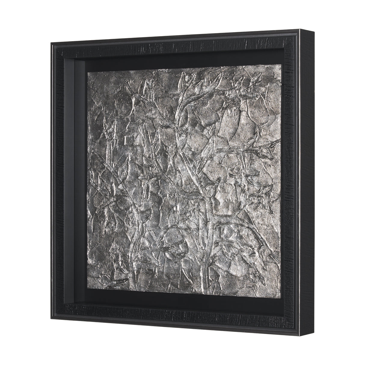 Pewter Leaves I by Morgan McLaren a Framed Art Print Matted under Glass from Mercana - Luna Furniture