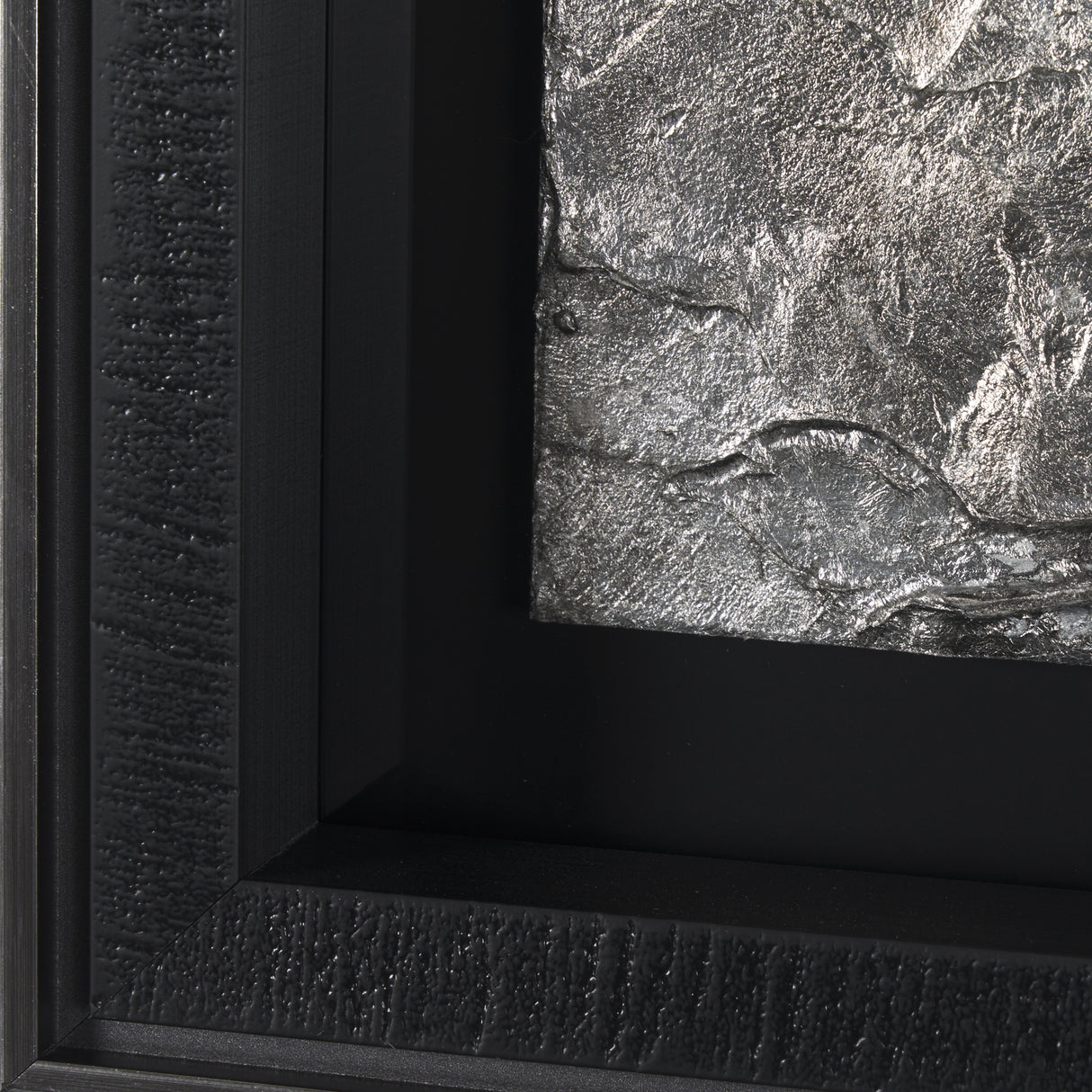 Pewter Leaves II by Morgan McLaren a Framed Art Print Matted under Glass from Mercana - Luna Furniture