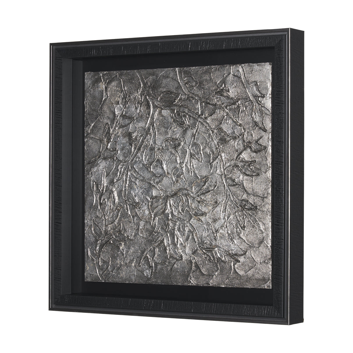Pewter Leaves IV by Morgan McLaren a Framed Art Print Matted under Glass from Mercana - Luna Furniture