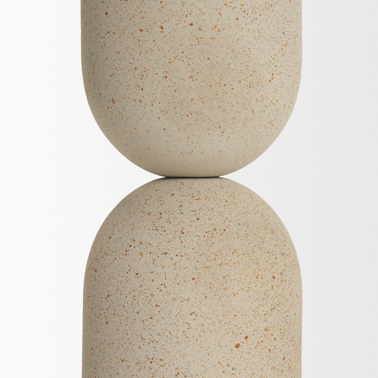 Qamra Medium Beige Textured Metal Pillar Candle Holder Candle Holder from Mercana - Luna Furniture