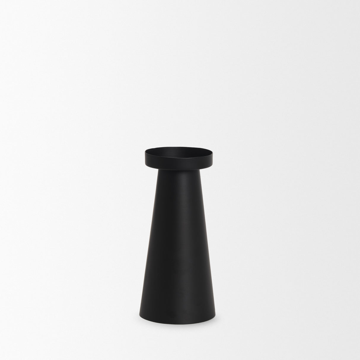 Quadir Medium Matte Black Metal Candle Holder from Mercana - Luna Furniture