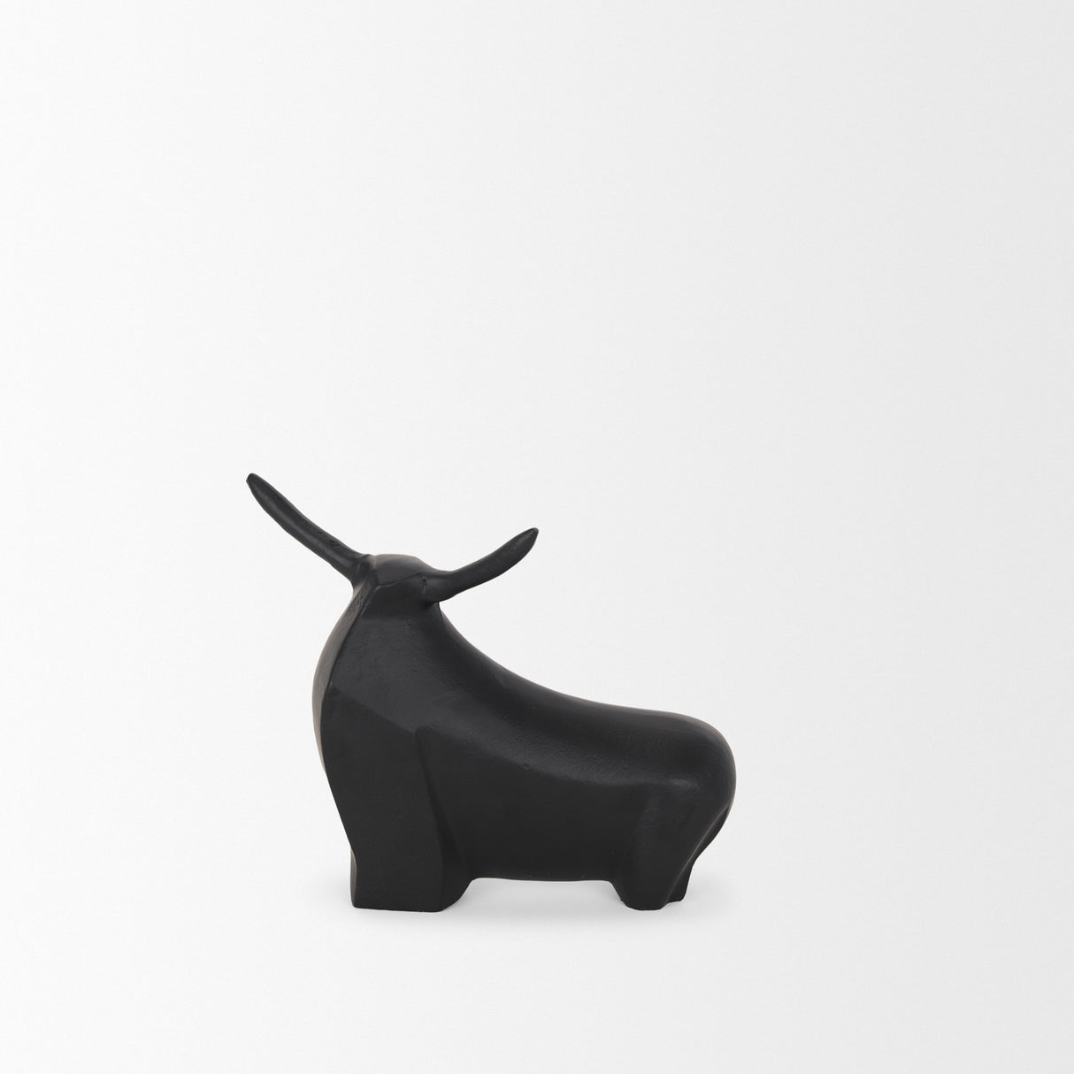Radu Small Matte Black Metal Bull Decorative Object from Mercana - Luna Furniture