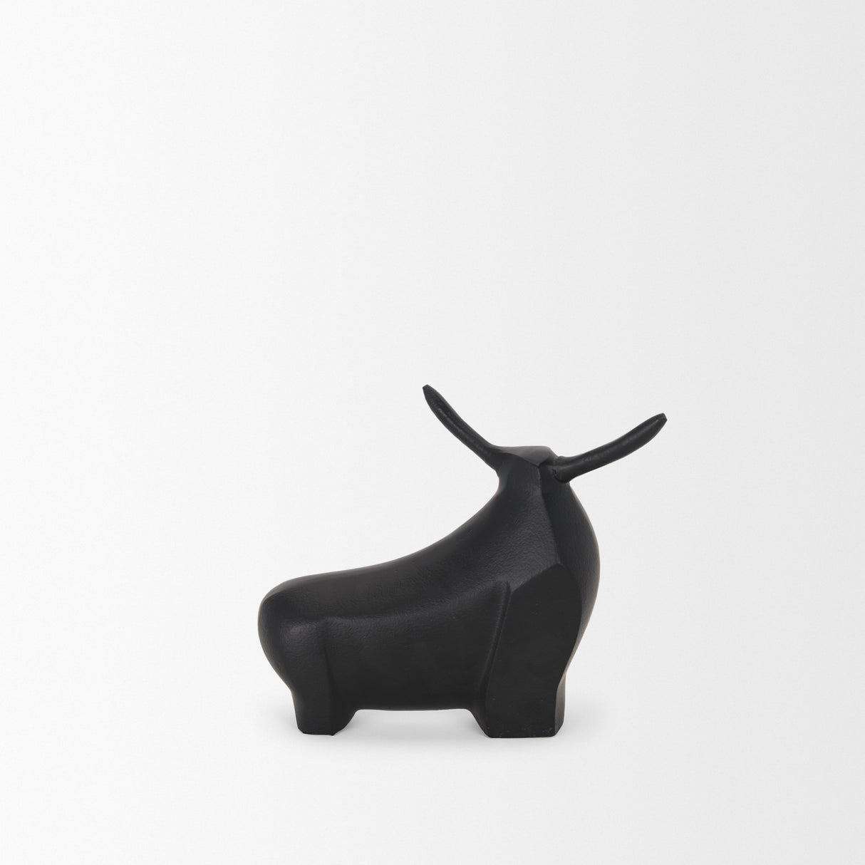 Radu Small Matte Black Metal Bull Decorative Object from Mercana - Luna Furniture