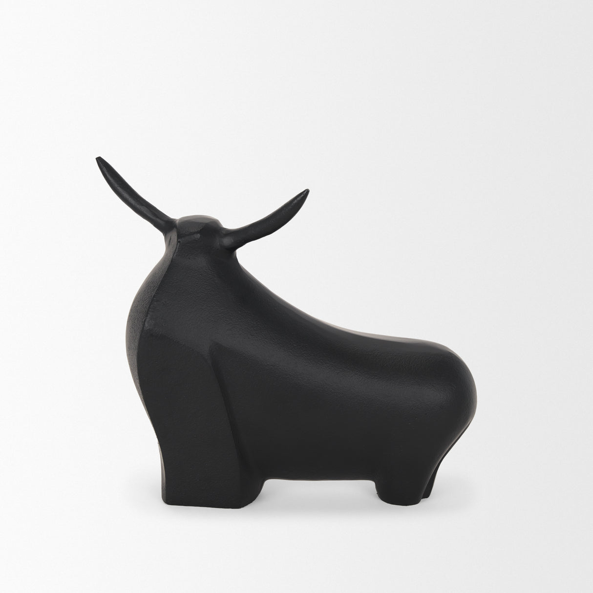 Radu Large Matte Black Metal Bull Decorative Object from Mercana - Luna Furniture