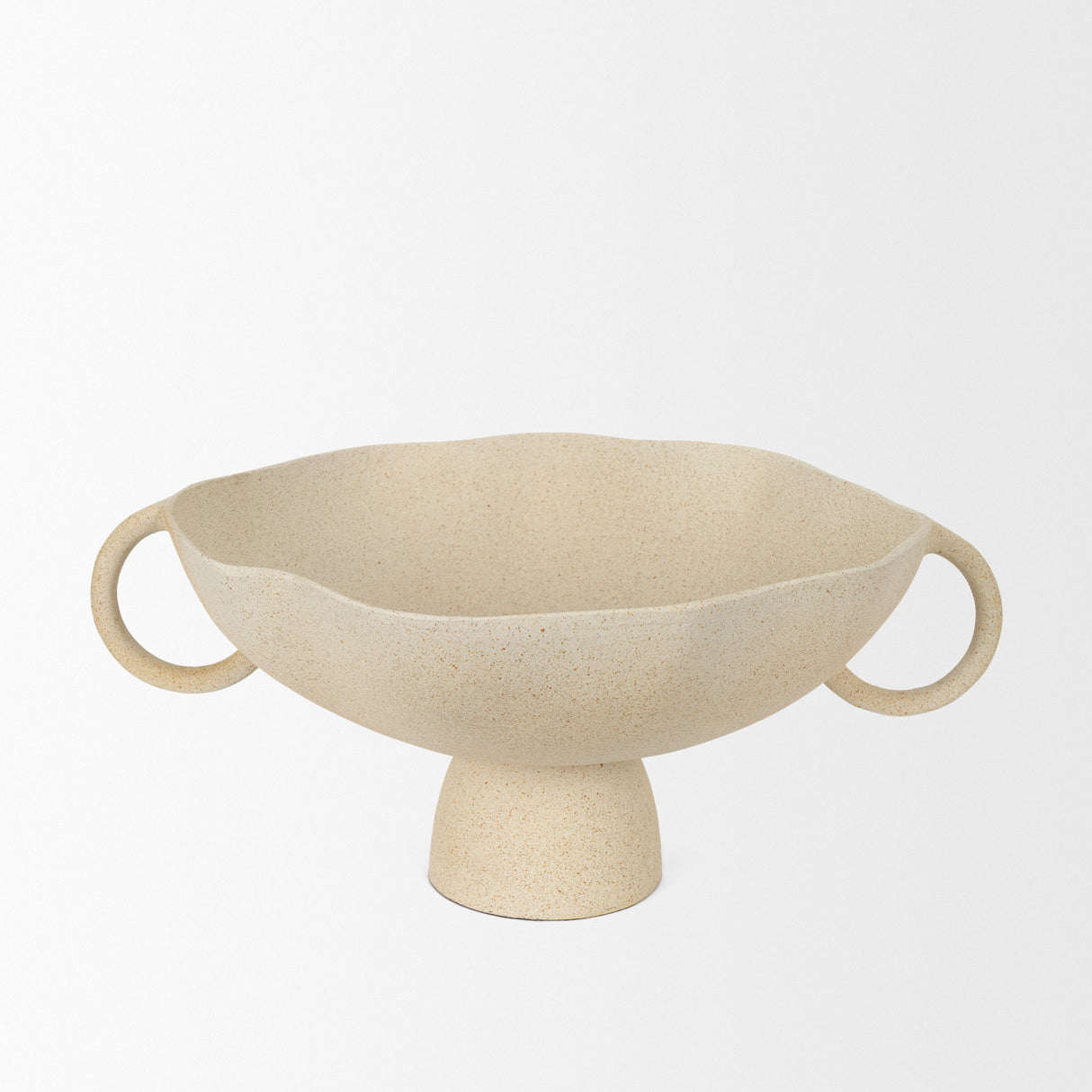 Radka Beige Textured Large Metal Decorative Bowl from Mercana - Luna Furniture