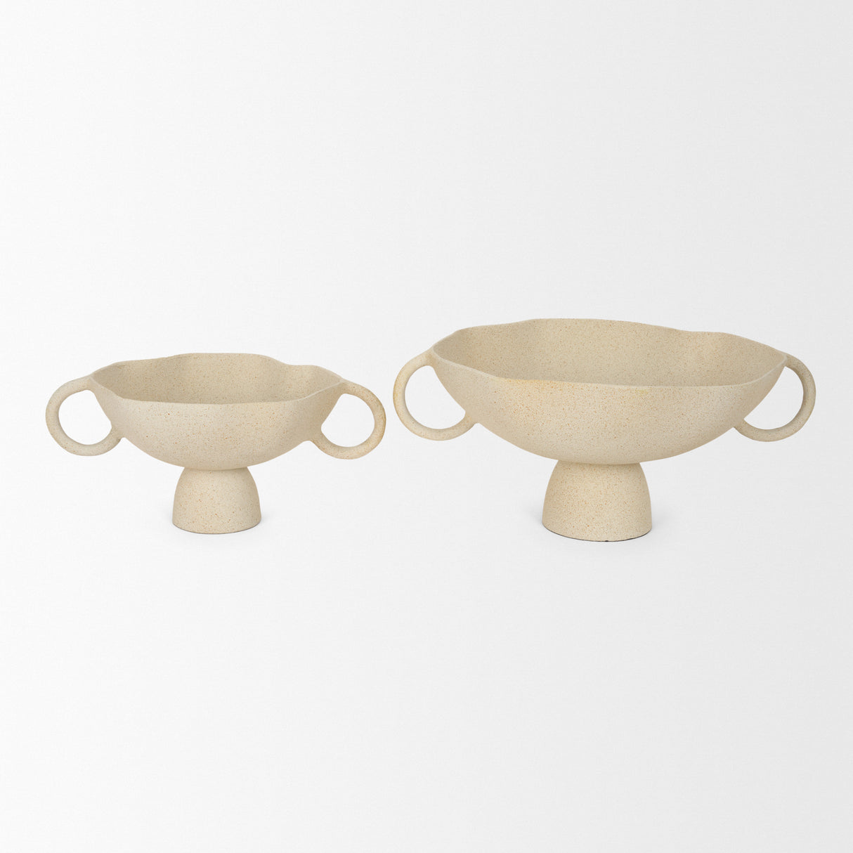 Radka Beige Textured Large Metal Decorative Bowl from Mercana - Luna Furniture