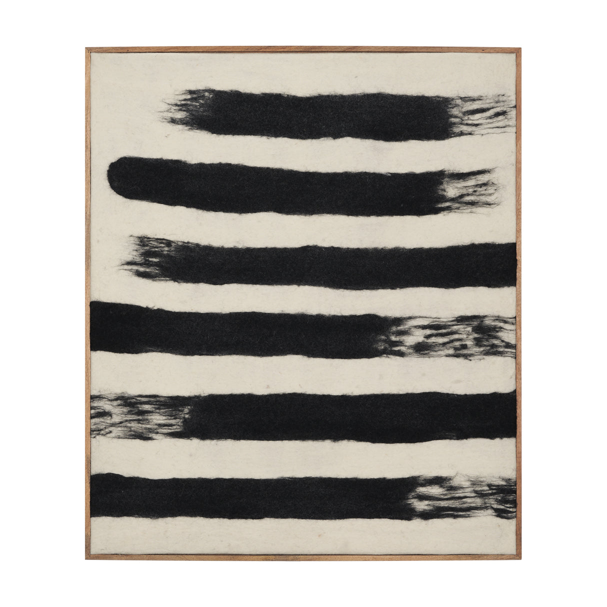 Rollins Large Cream w/ Black Stripes Wool Framed Art from Mercana - Luna Furniture