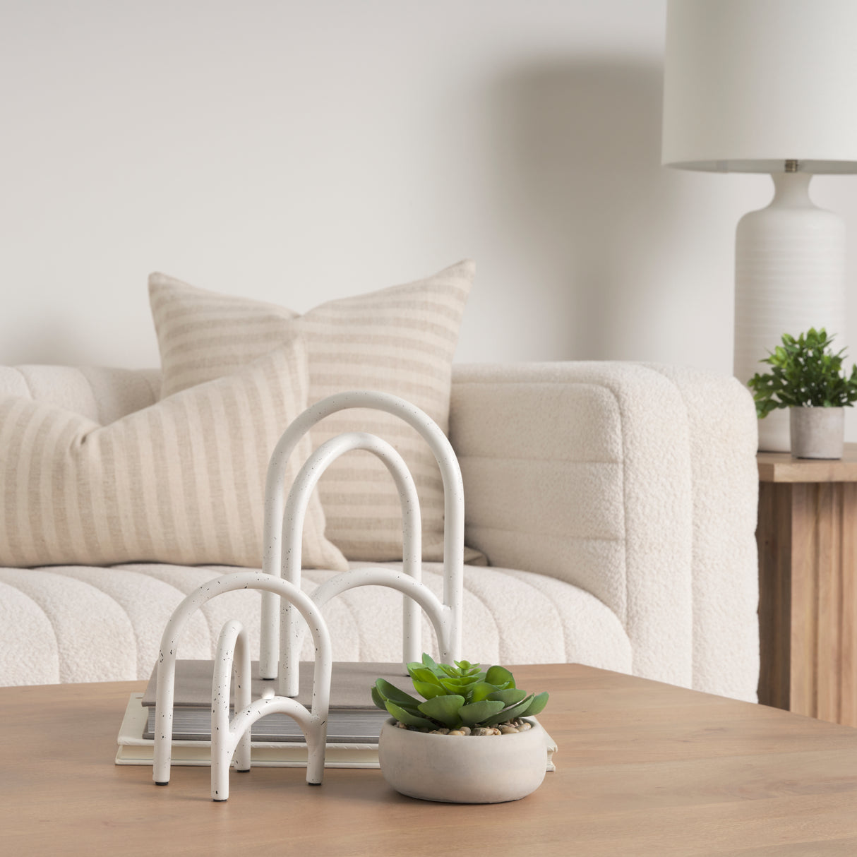 Springe White & Gray Speckled Arch Decorative Object (Set of 2) from Mercana - Luna Furniture