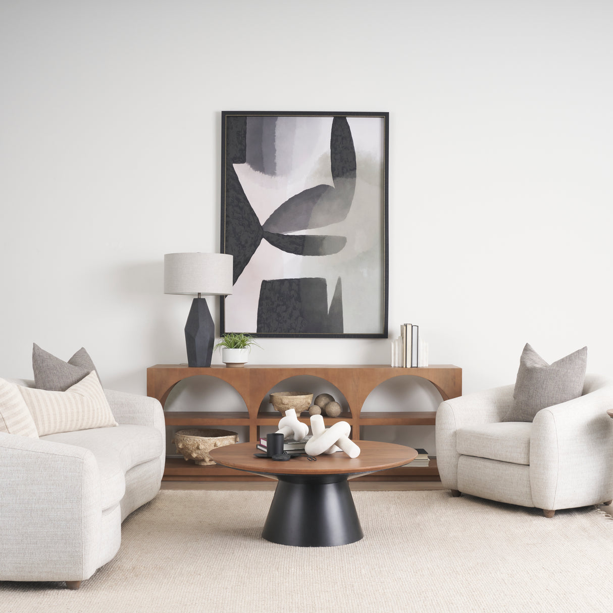 Bela Large Medium Brown Wood Arched Console Table from Mercana - Luna Furniture