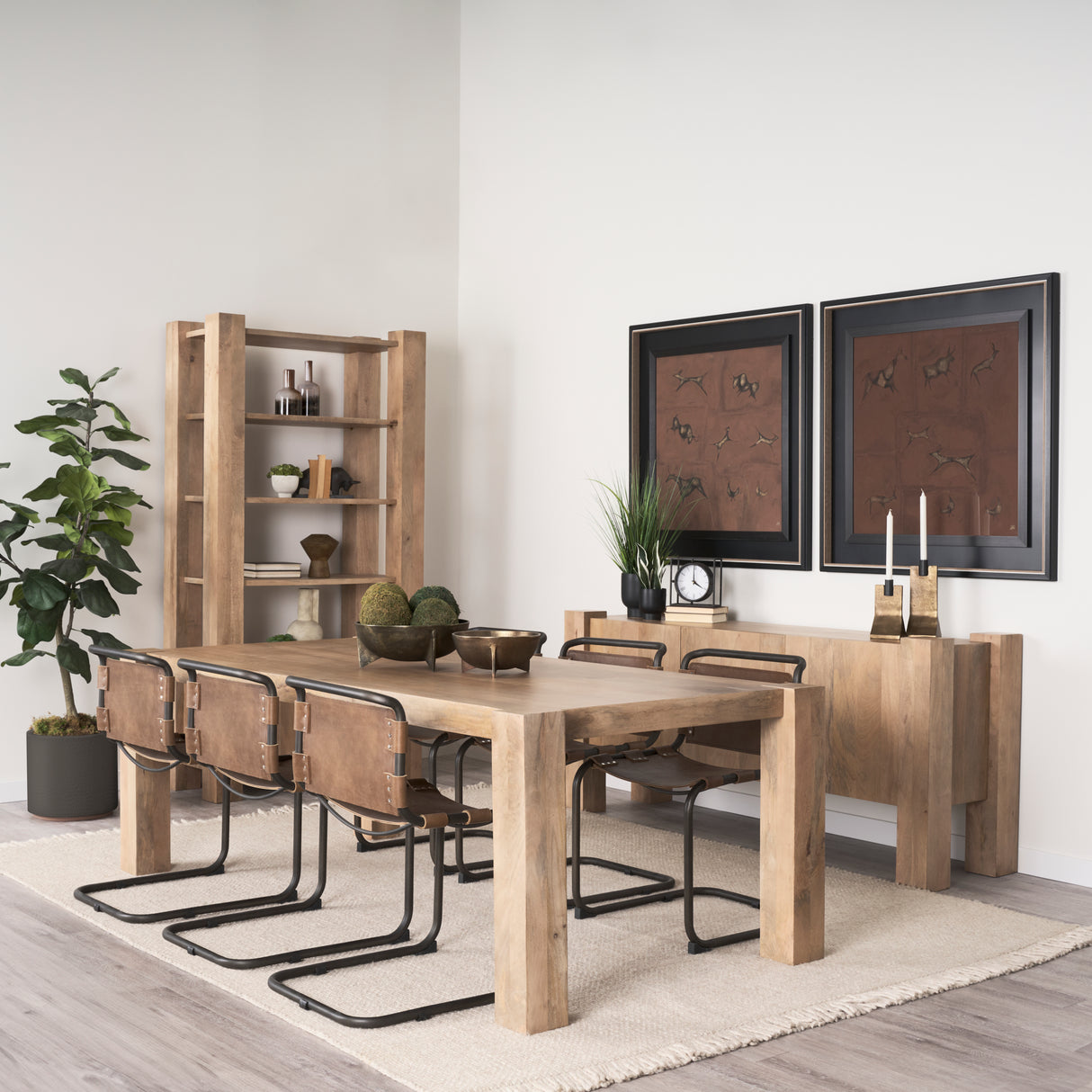 Beth Light Brown Wood w/ 3 Doors Sideboard from Mercana - Luna Furniture