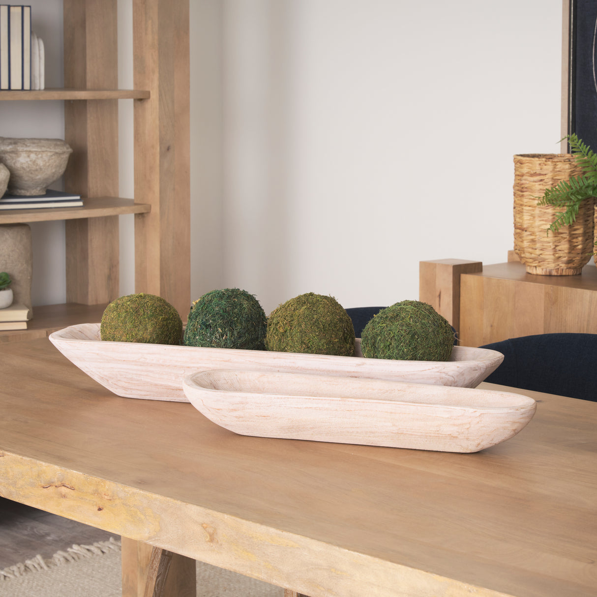 Athena Set of 2 Extra Large Light-Wash Reclaimed Wood Trays from Mercana - Luna Furniture