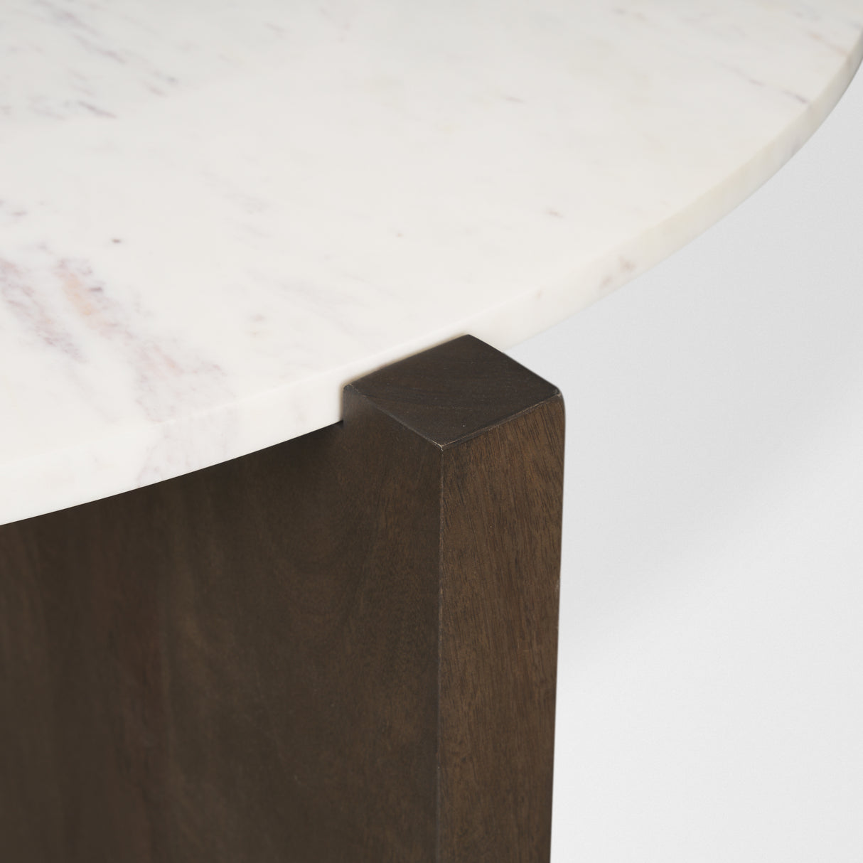 Bianca Dark Brown Wood w/ Marble Round Top Coffee Table from Mercana - Luna Furniture