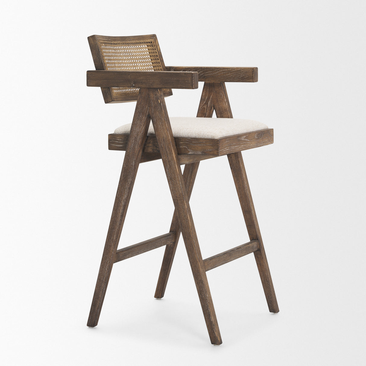 Indie Medium Brown Wood w/ Cane Bar Stool from Mercana - Luna Furniture