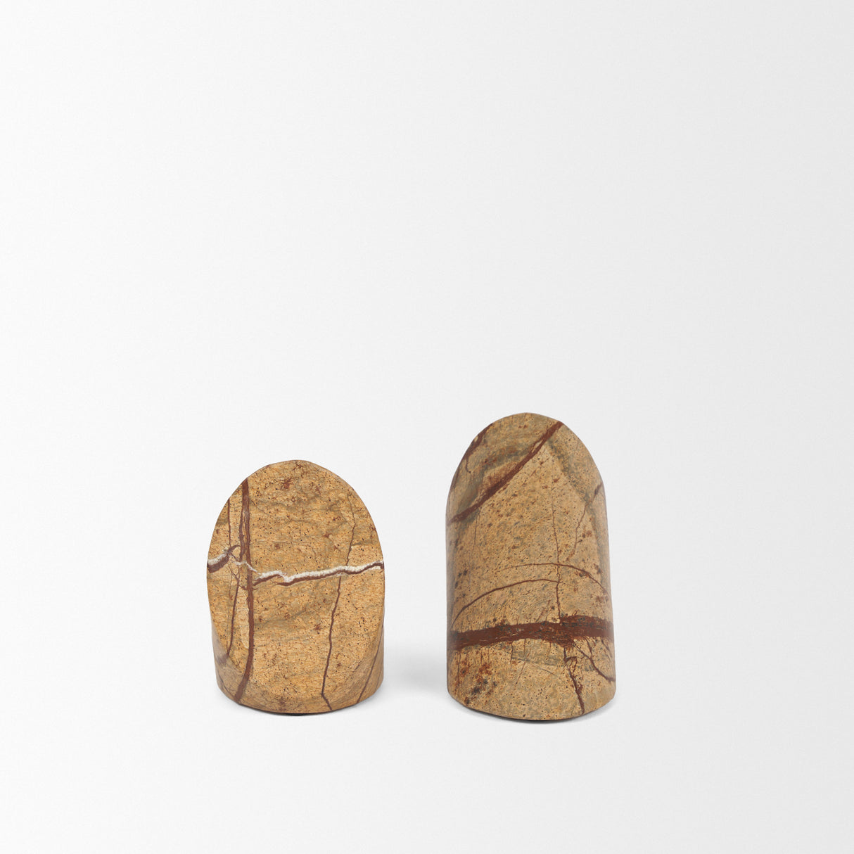 Rahima Brown Forest Marble Angled Bookends from Mercana - Luna Furniture